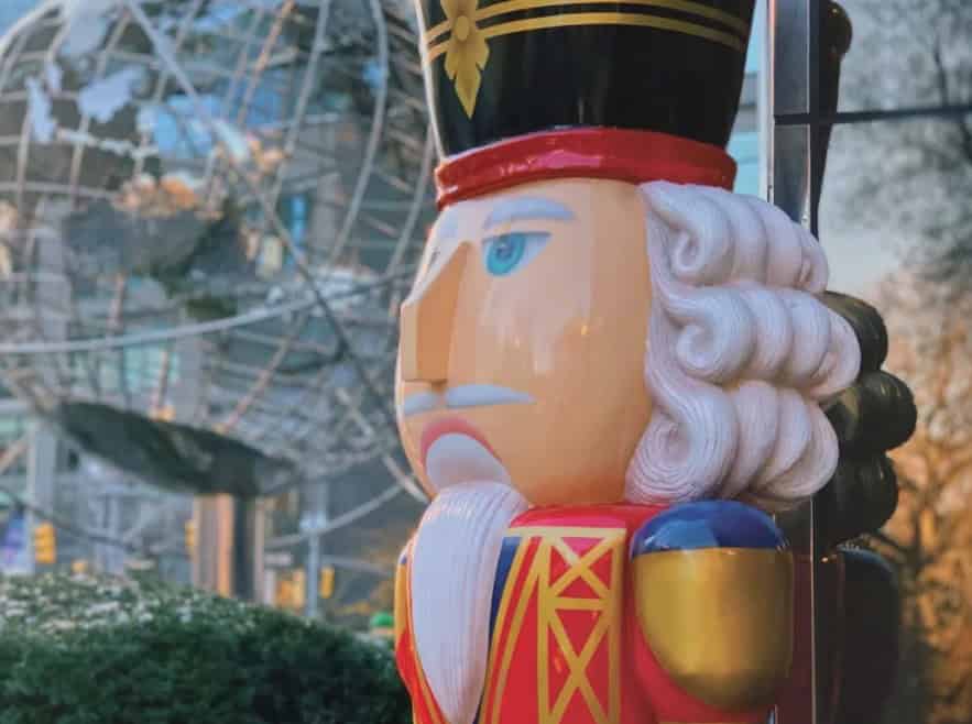 Close up of a large fiberglass nutcracker.