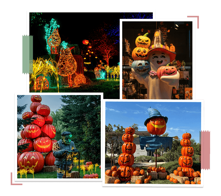 Collage of Commerical Halloween Displays